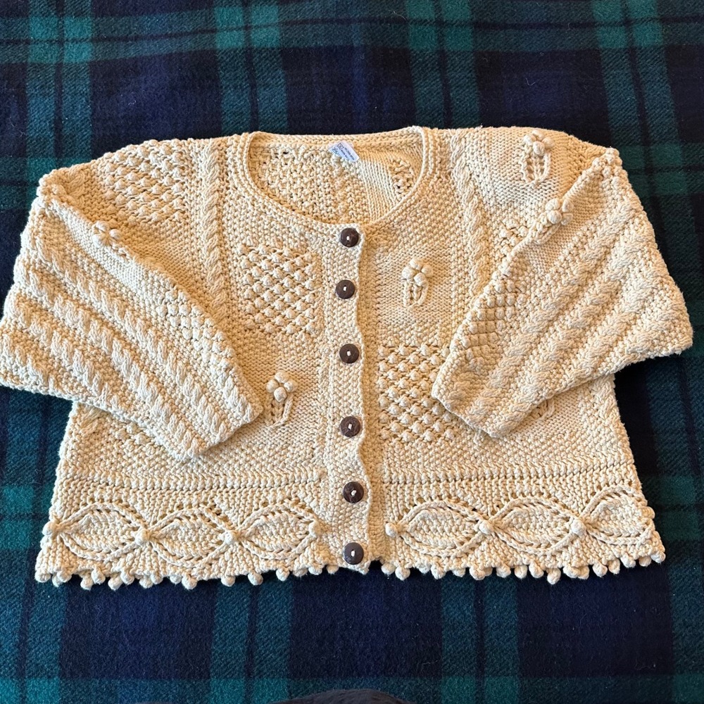 Vintage Yellow Spring time bright yellow Women's Cardigan Sweater yellow